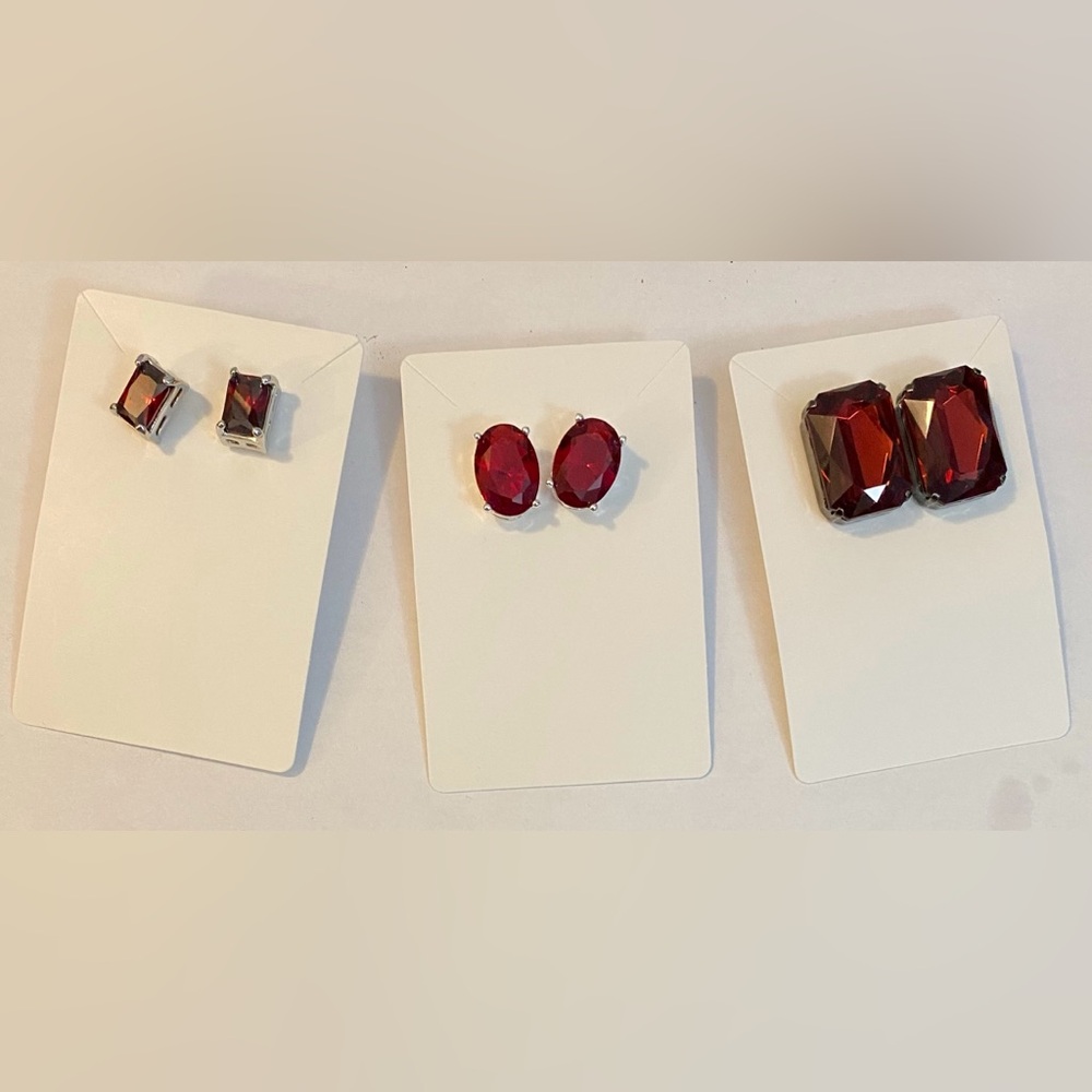 NEW* Classic Sophisticated Gem large RED earrings